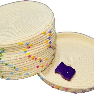 Large Confetti Speckled Woven Cotton Basket with Lid (1 item)…